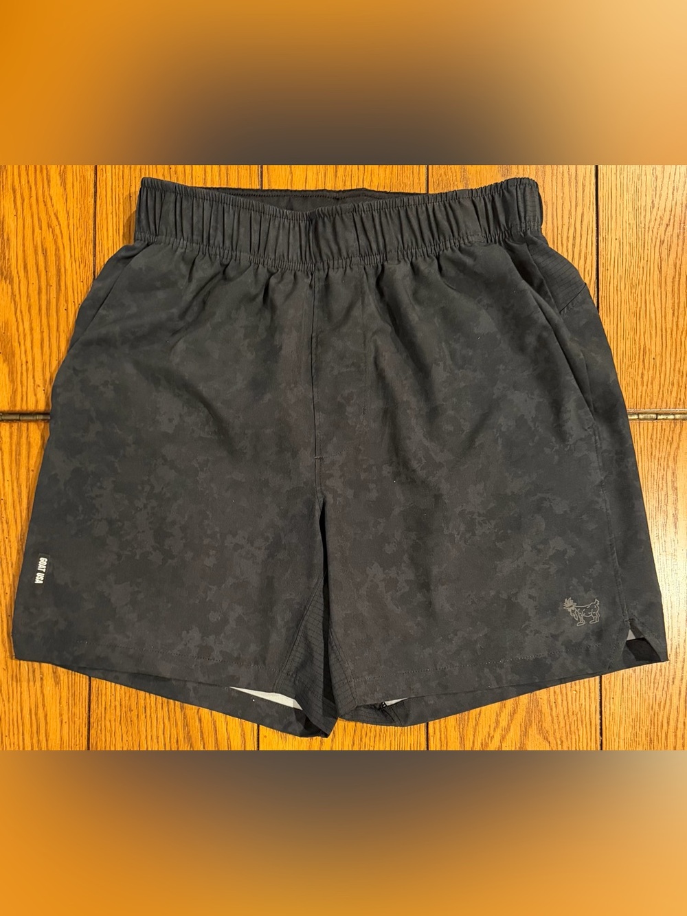 GOAT USA Boy’s Outline Athletic Short, black camo pattern, size XL